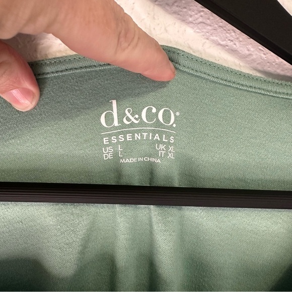 Denim & Co. Essentials Sage Green Square Neck Top – Size Large - Picture 3 of 4